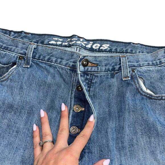 Dickies Mid Wash Straight Leg Blue Jeans Men's 38 Button Fly Casual Classic - Picture 6 of 10